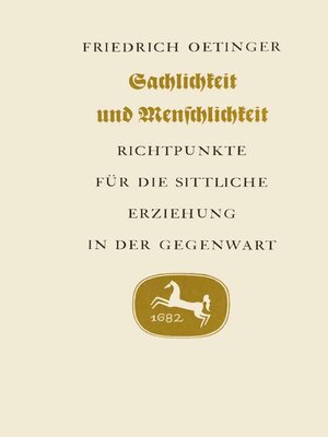 cover image of Sachlichkeit und Menschlichkeit